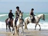 On the beach during our horse riding holiday
