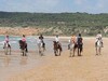 Horse riding on the beach on holiday